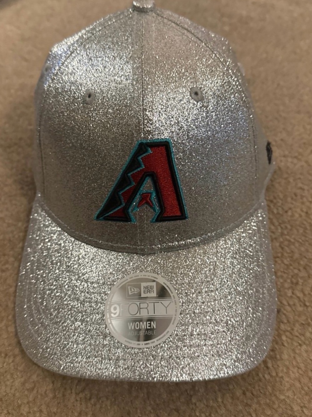 New Era Silver Glitter Adjustable Arizona Diamondbacks Baseball Cap